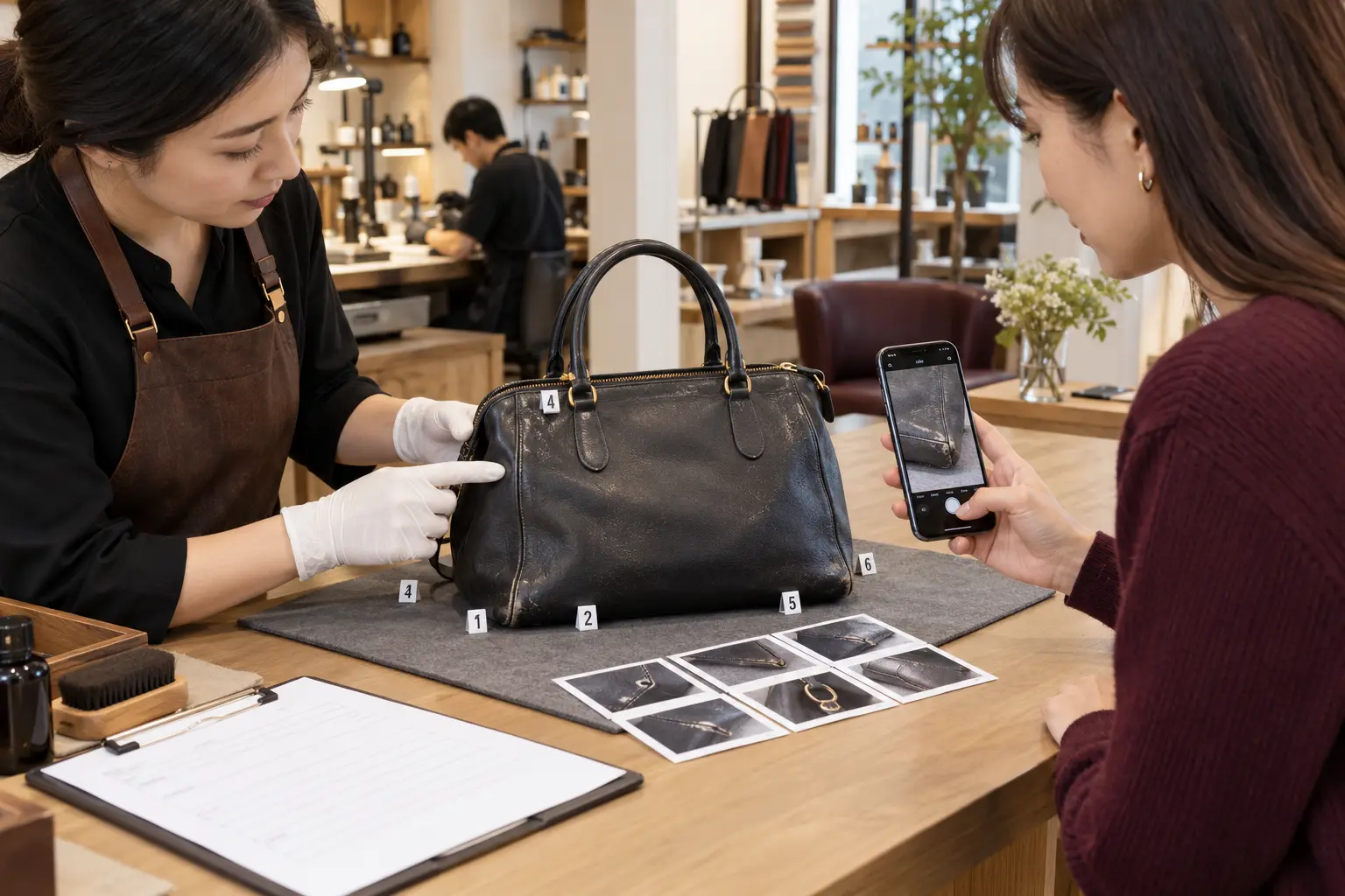 A practical intake checklist for a leather-care business