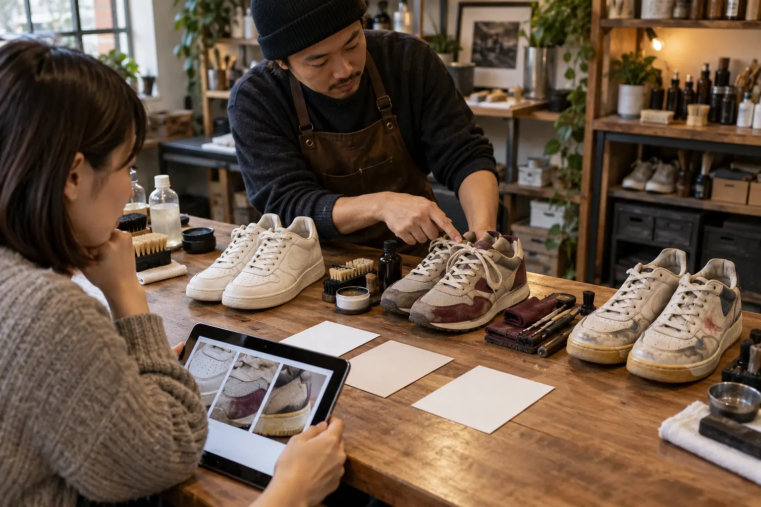 潮鞋洗护门店怎样做服务分级?报价应跟着材质、工序和风险走场景示意图