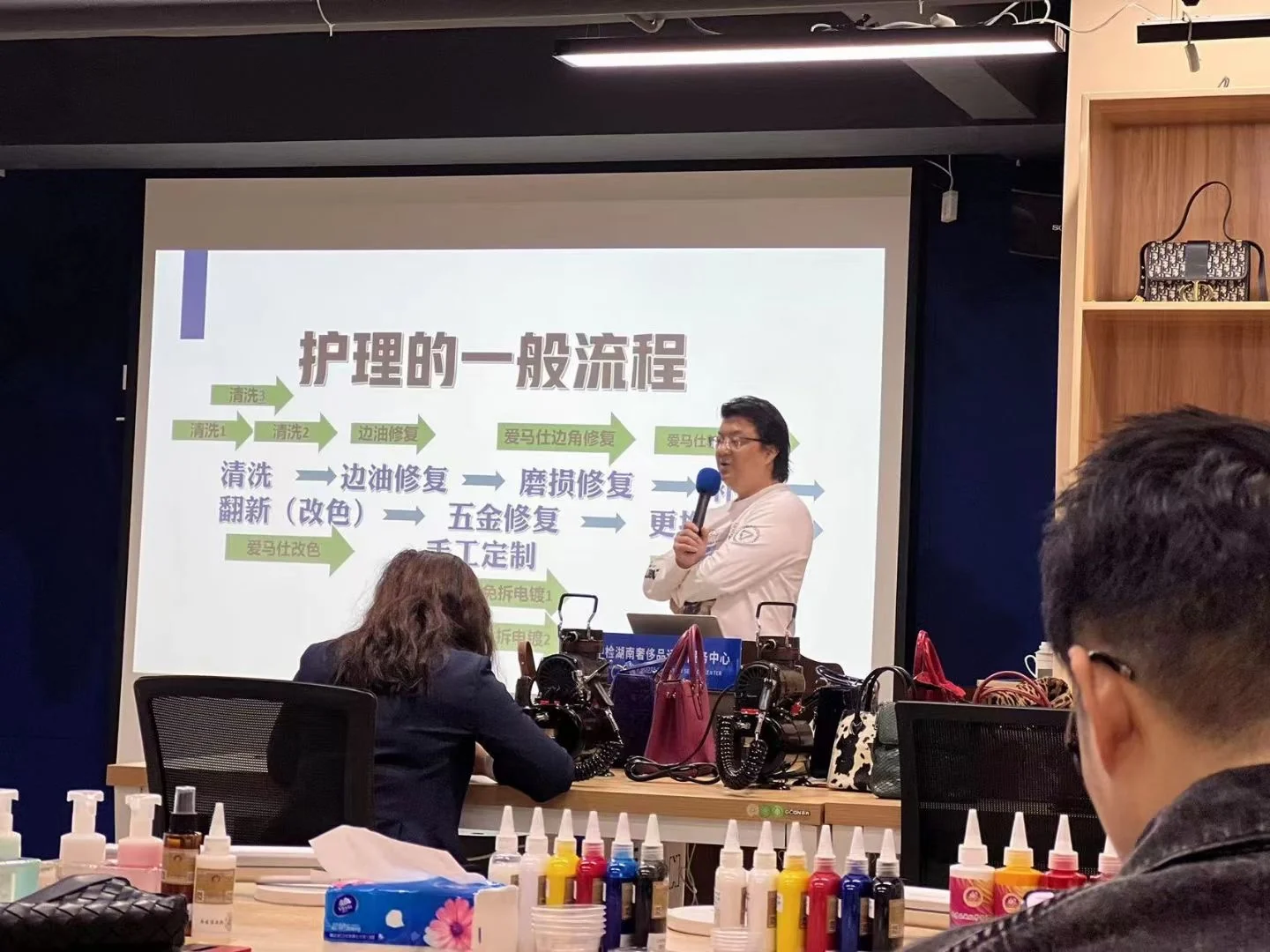 An instructor explaining a topic to students