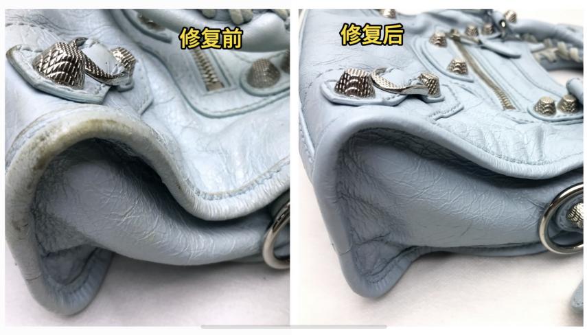 巴黎世家机车包油蜡皮修复工艺原稿配图